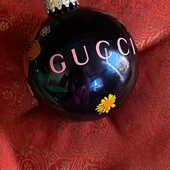 Gucci Floral Lux Glass Christmas Ornament Set of 4 - Picture 8 of 8